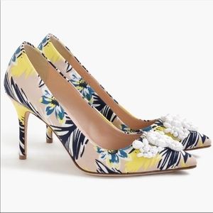 J.Crew Elsie Pumps with Stones in Subdrenched Sand